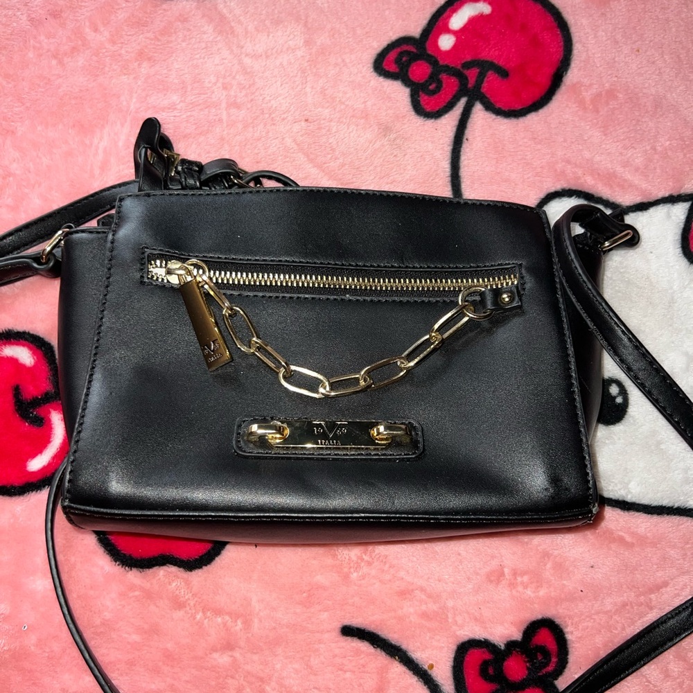 Valentino Black Crossbody Bag with Gold Chain